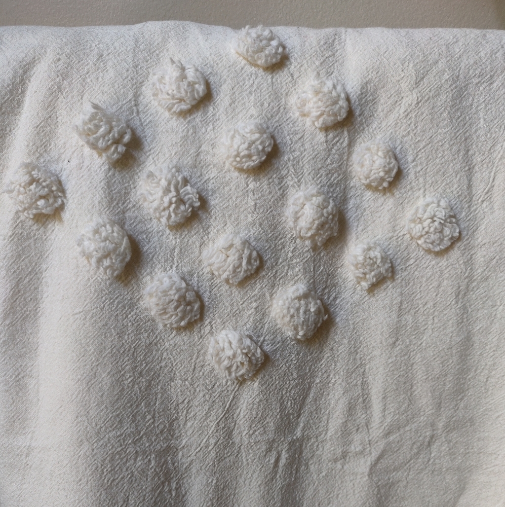 NWOT URBAN OUTFITTERS Tufted Geo Dot Duvet Cover Twin XL Cream - Picture 3 of 4